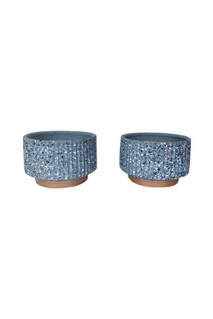 Set Of 2-Blue Design Ceramic Pot (Medium Size)