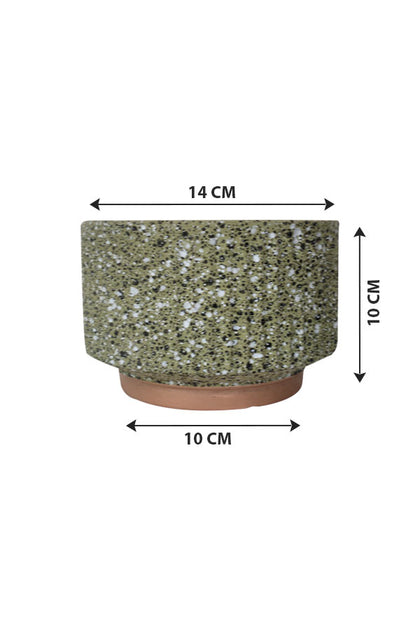 Set Of 2-Ash Design Ceramic Pot (Small Size)
