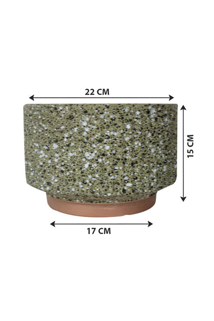 Set Of 2-Ash Design Ceramic Pot (Large Size)