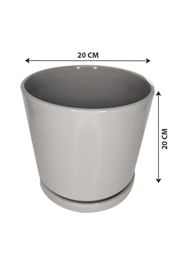White Ceramic Pot In Cone Shape