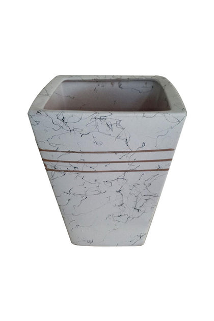White Decorative Ceramic Pot With Gold Lining
