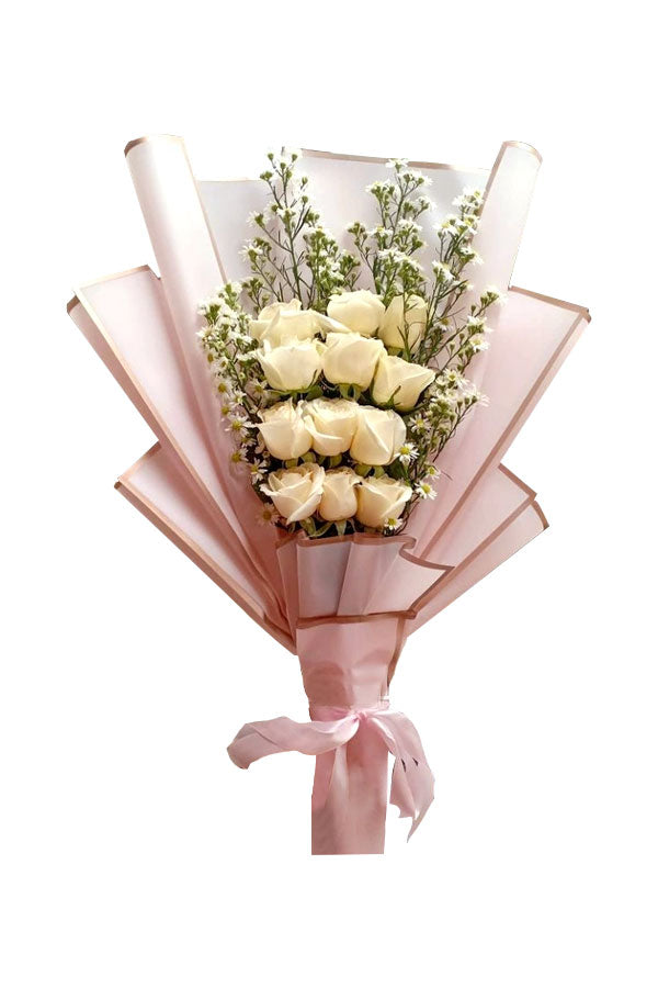 White Rose Bouquet-Flower Gift Bouquet
