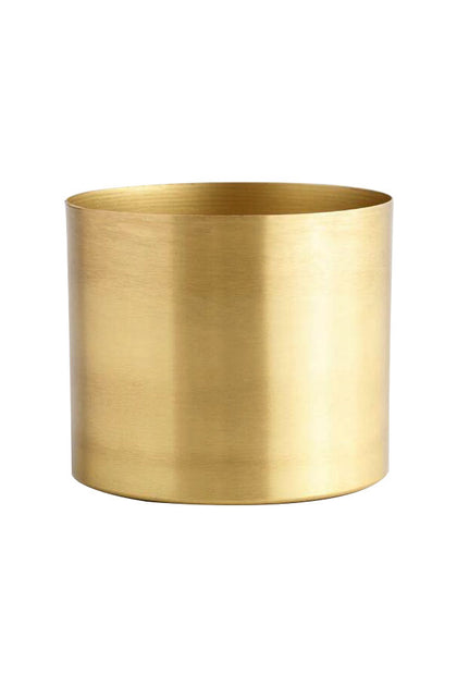 Stainless Steel Circular Planters With Gold Finishing