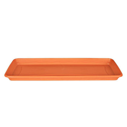 Rectangle Plastic Pot Plate - Terracotta Color - Rectangle Plastic Pot Plate - Terracotta Color - Plantsworld.ae