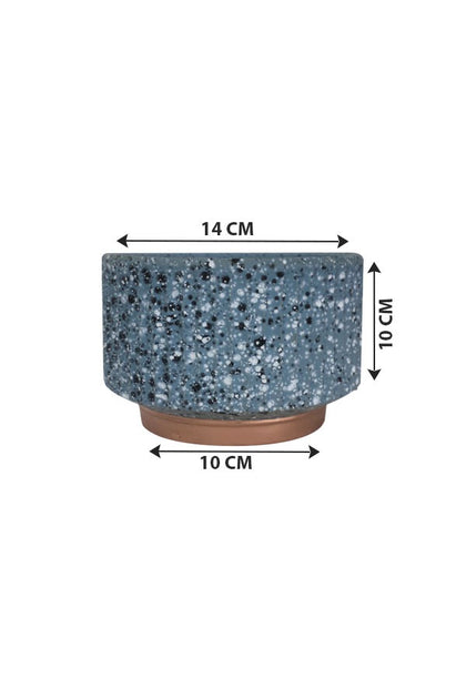 Set Of 2-Blue Design Ceramic Pot (Small Size)