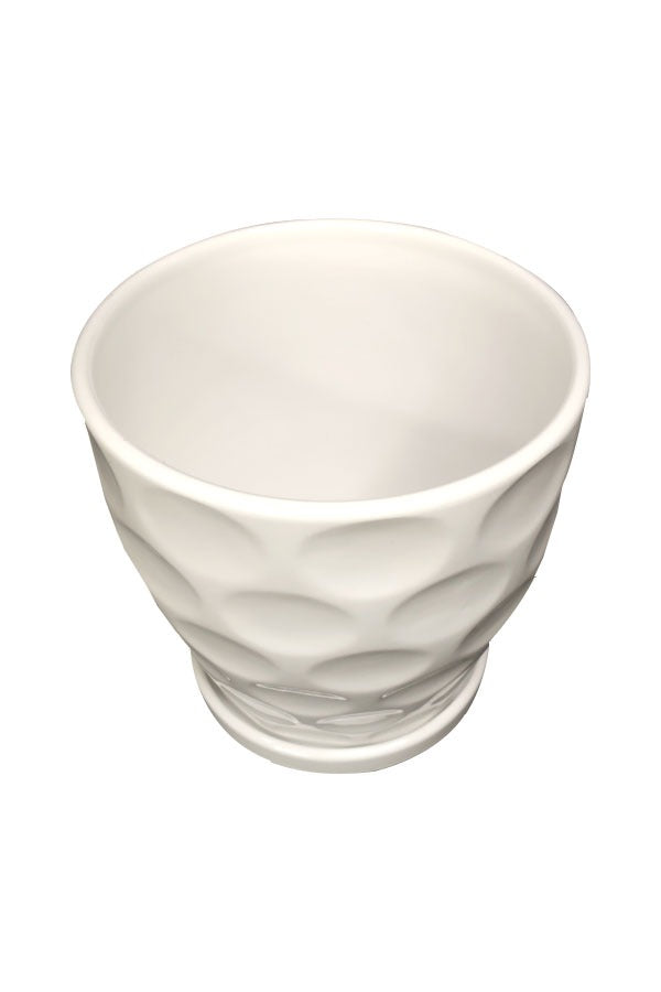 Weißer Keramiktopf Design 1 (einteilig)