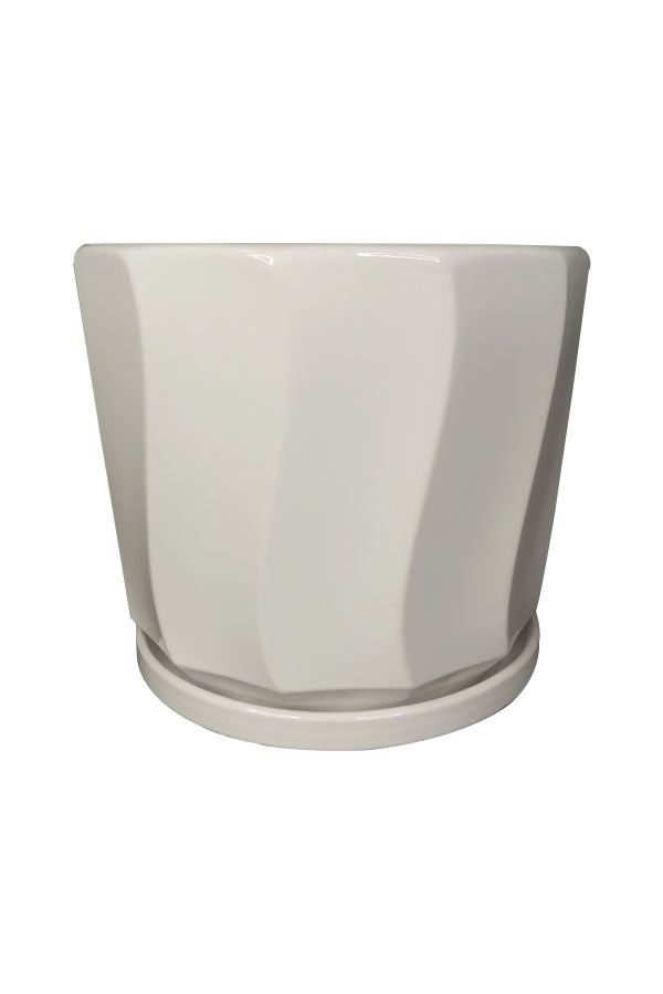 Weißer Keramiktopf Design 2 (einteilig)