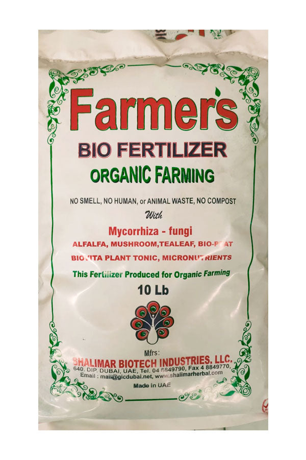 Shalimar Farmer's Organic Bio Fertilzer - 10 LB -Plant Growth Essential
